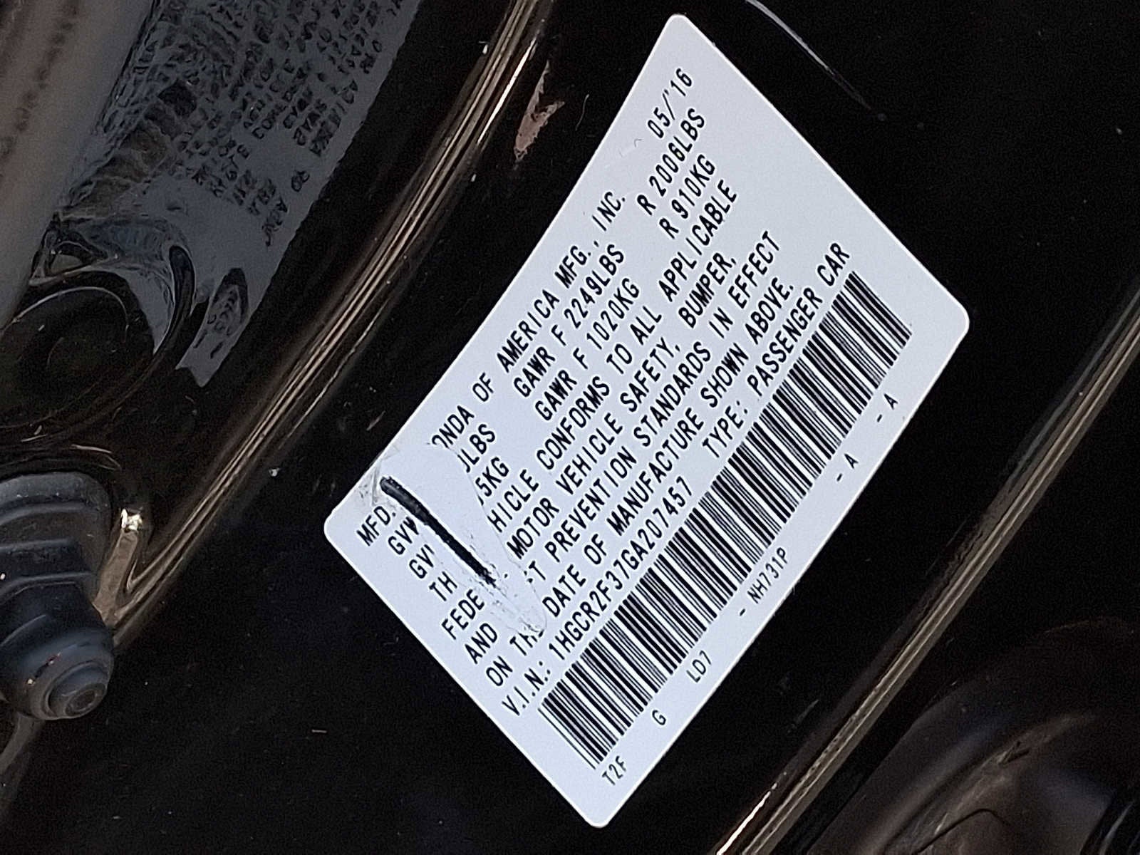 2016 Honda Accord Sedan LX